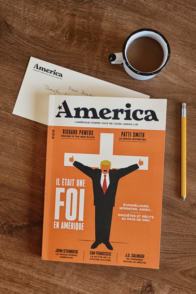 BartoszKosowski's tweet photo. Just got a copy of #AmericaMagazine with my portrait of #RichardPowers in it. The whole magazine looks gorgeous! Big thanks to AD @yeswekahn :) https://t.co/Ne8Zm7JYSg
