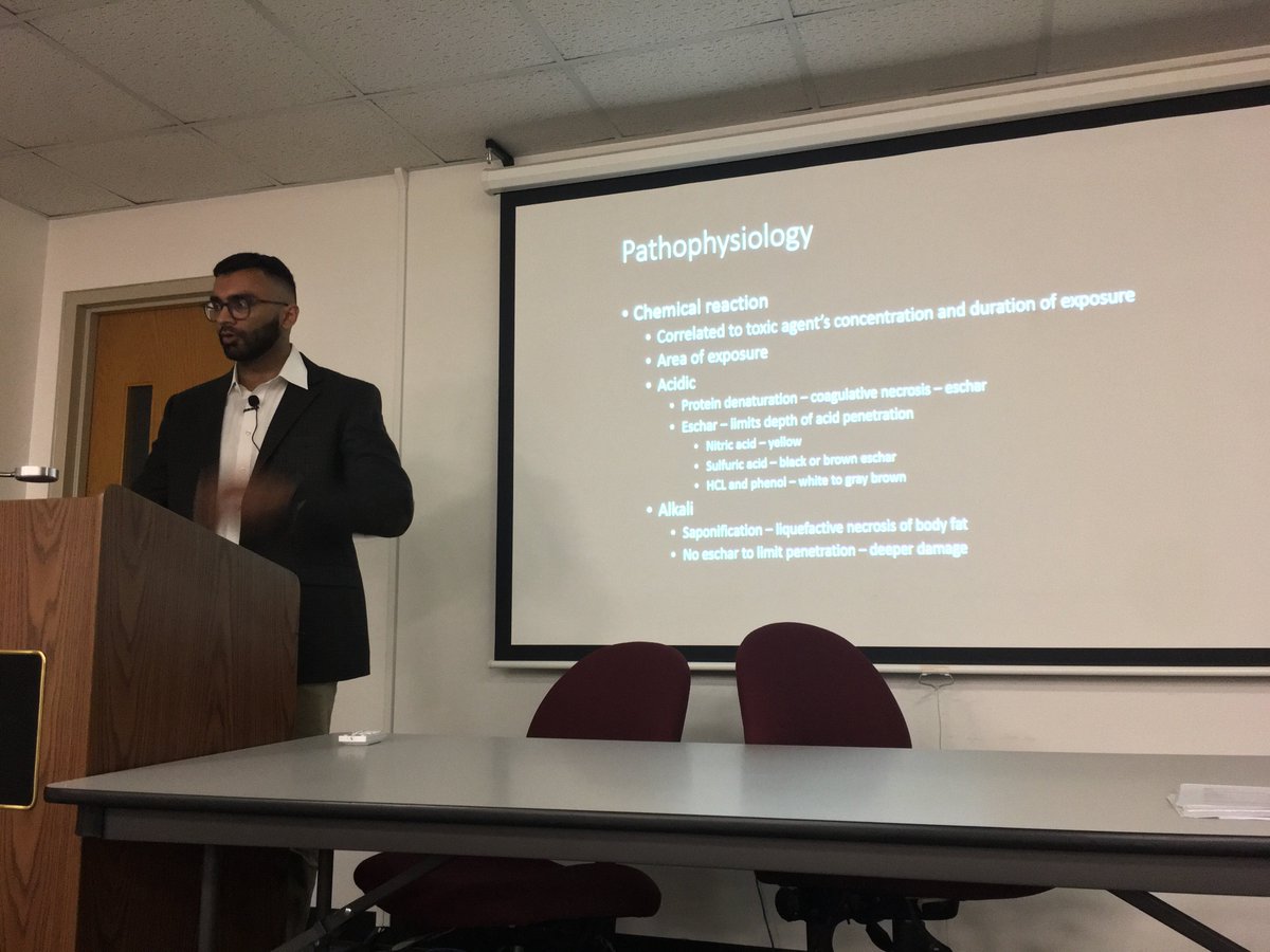 Today in #wednesdayconference, Dr. Jaymin Modi talks about chemical burns. #EMConference #DrexelEM #FOAMed