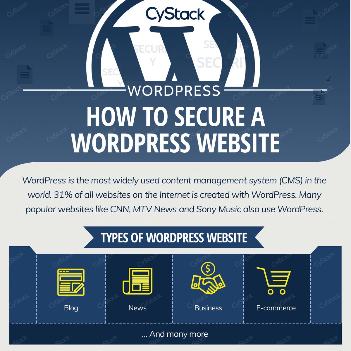 CyStackSecurity's tweet photo. [How to secure a WordPress website | CyStack]
Check out our Facebook page: https://t.co/zu8GkGe1HZ
#CyStack #security #wordpress #howto https://t.co/jBRDpbUS0s