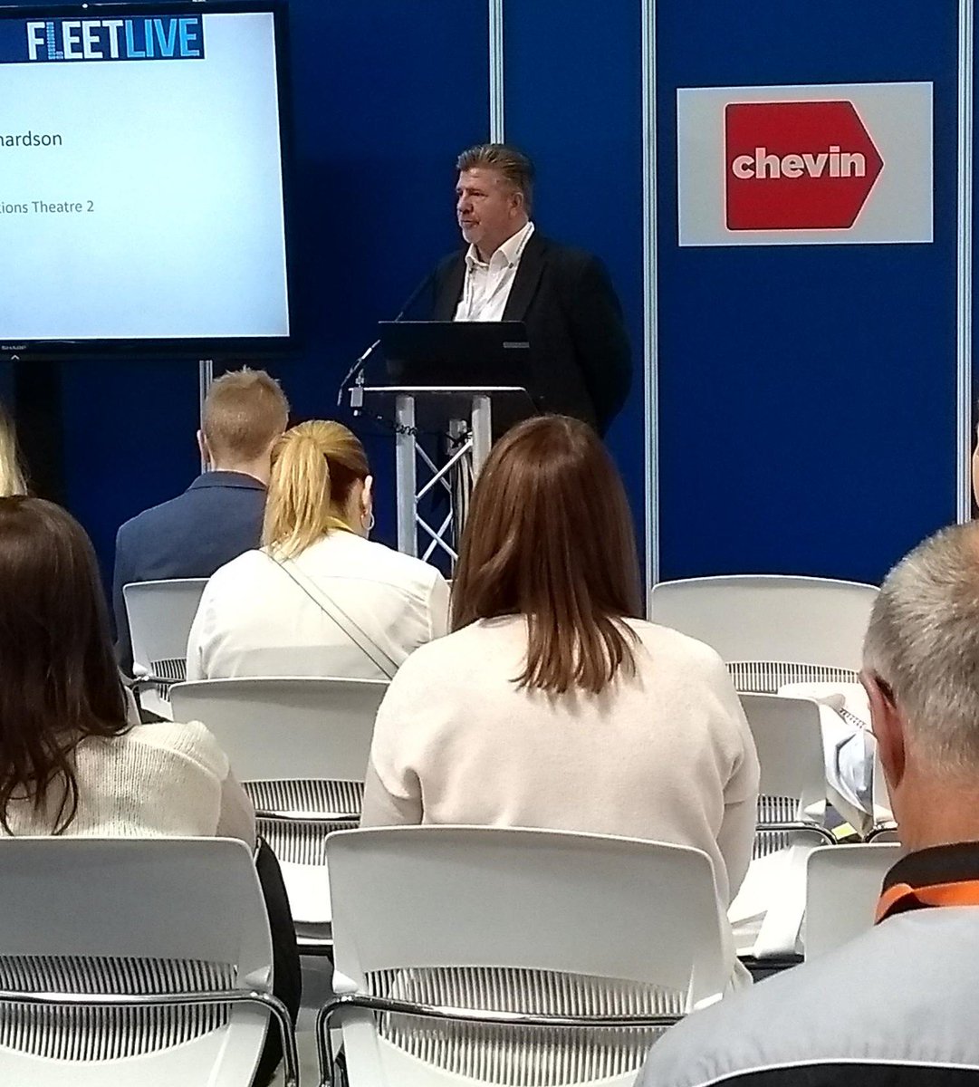 ChevinTweet's tweet photo. David Gladding, our Global Sales and Marketing Director, introducing Mark Cartwright from @newsfromfta, a guest speaker @FleetLive. We are sponsors of Mark's presentation which discusses the benefits of vehicle #defect reporting #Apps https://t.co/HoG527V36w