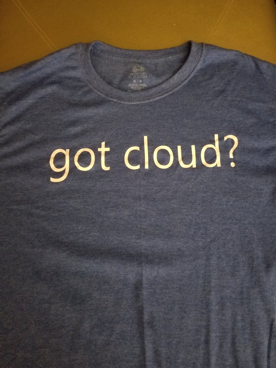 isaacrlevin's tweet photo. #BestWife came through yet again with this custom @azure shirt she made for my talks at #DevUp2018 #gotcloud @devupconf https://t.co/rX0X1JTW4W