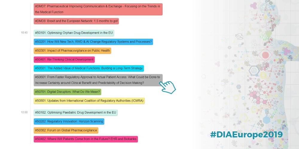 DIA_Europe's tweet photo. Explore our up-to-date searchable programme and discover the scientific topics that match your interests such as #AccessHealth #DigitalHealth #Pharmacovigilance #ScienceEvolution at #DIAEurope2019
     https://t.co/gIIUPX9UUd https://t.co/YbRs0xRZDT