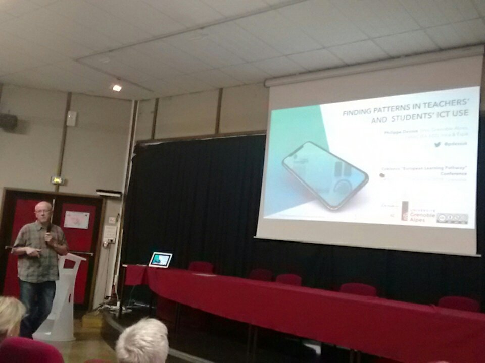 Erasmuscokleeco's tweet photo. 2nd keynote speech by @pdessus "finding patterns in teachers and students' ICT use" https://t.co/9iEwXYyioo