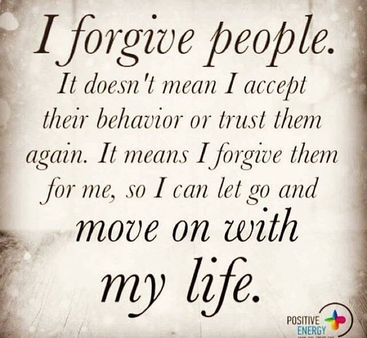 #forgiveothers #forgiveyourself #bebetterdobetter #makebetterchoices #moveforwardwithlife #wordsofwisdom

Don’t hold on to past hurts or deeds, let it go!