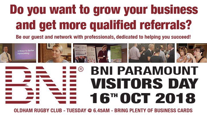 LunaspaceWeb's tweet photo. My group @bni_paramount will be hosting an extra special Visitors day on 16th October 2018, we are extremely lucky to have guest speaker @neilgiller 17 year member &amp; #BNI Director coming to share his top tips on presenting with confidence. #tweet me for an invite! #networking https://t.co/FdtTbTHqBs