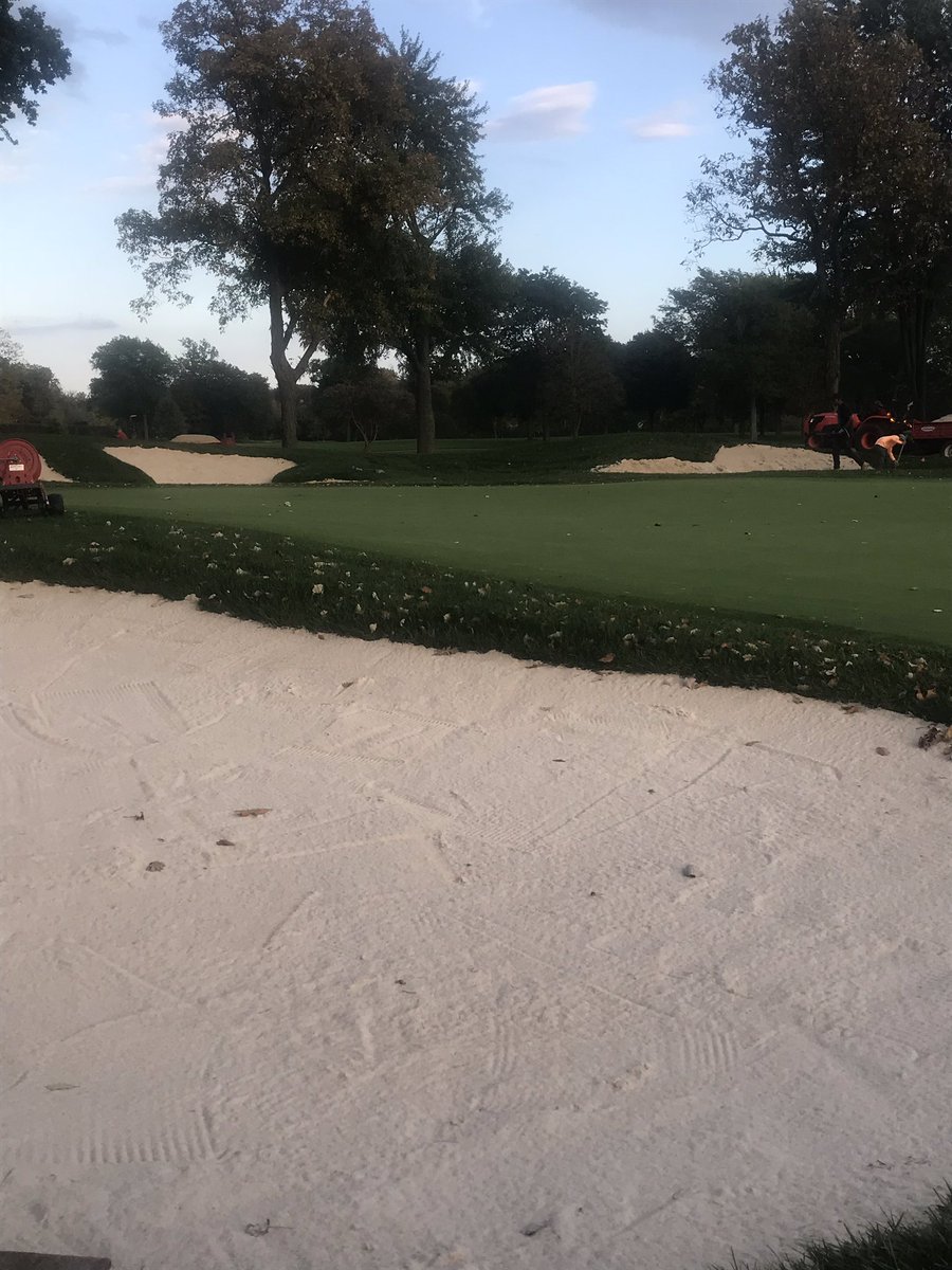 NCCTurf's tweet photo. New sand added into the red nine bunkers https://t.co/K3tNSDYxhm