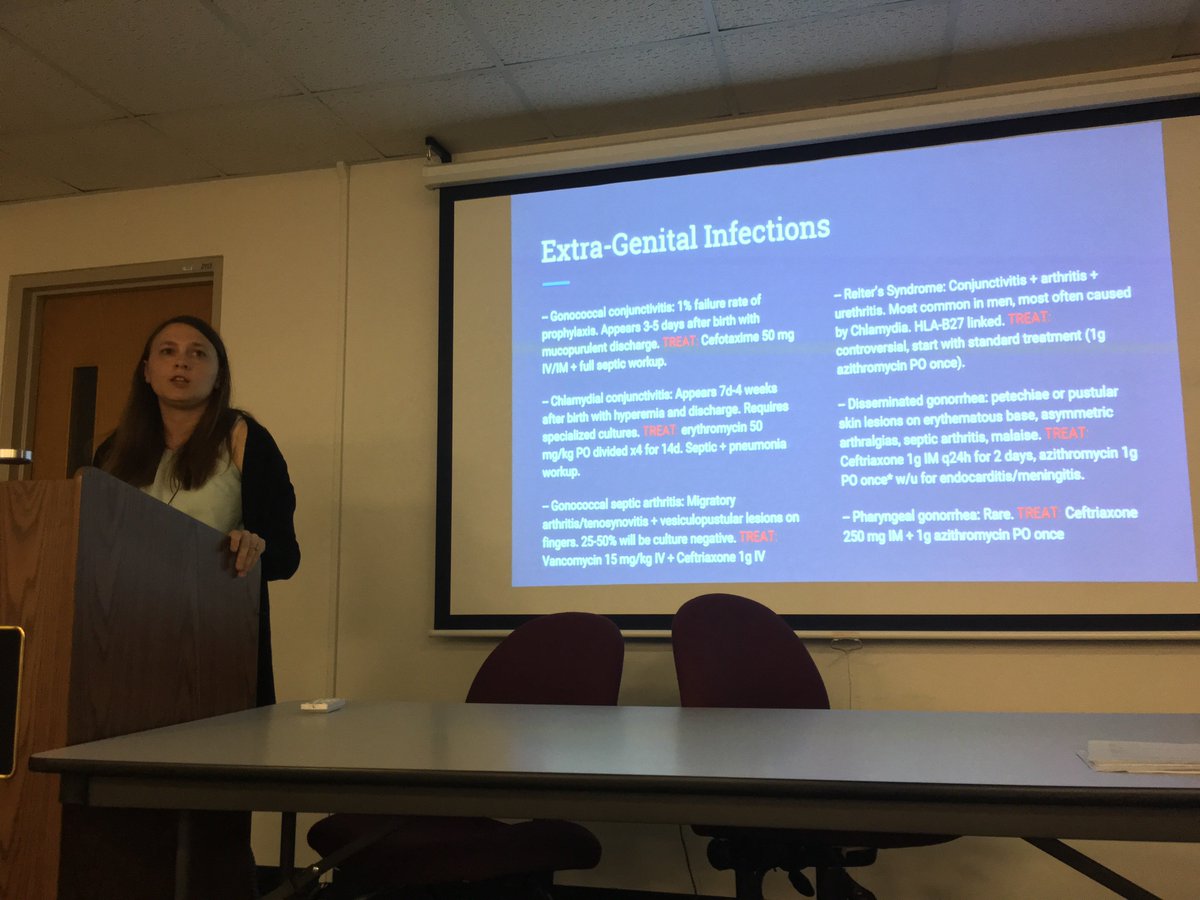 Our second talk in our Resident Lecture competition today is from Dr. Liz Calhoun who is educating us on Gonorrhea and Chlamydia. #WednesdayConference #DrexelEM #FOAMed