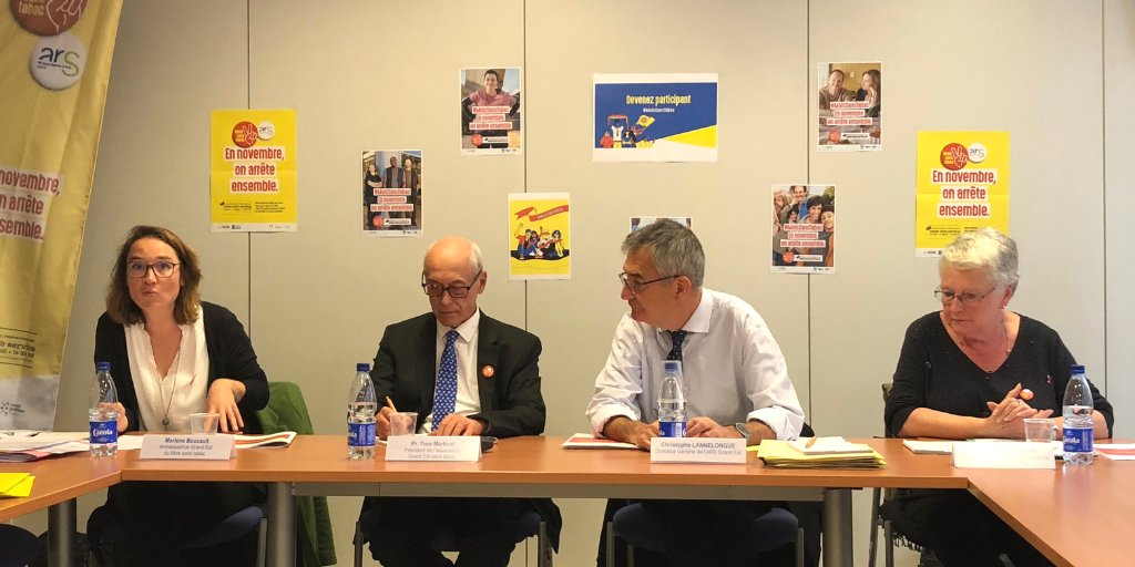 ars_grand_est's tweet photo. [#ConférenceDePresse] La troisième édition de #MoisSansTabac est lancée ! Les acteurs du #GrandEst pleinement mobilisés !
👉 https://t.co/GP5OatL4UT https://t.co/CkvherYQFF