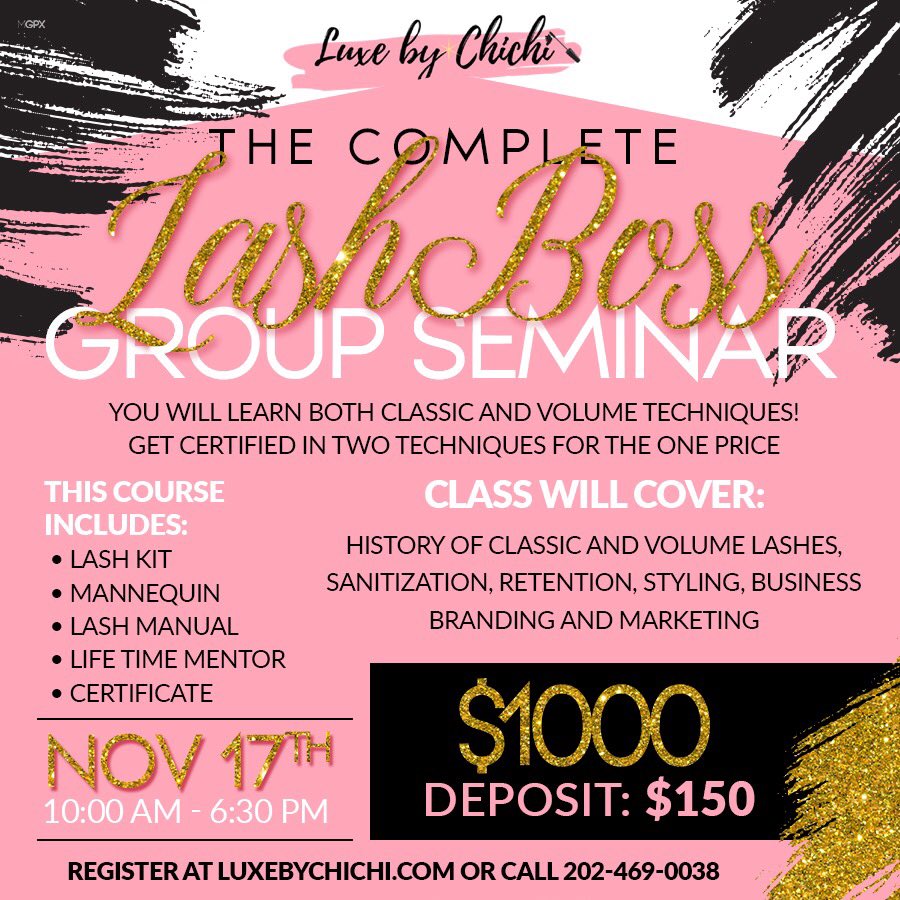 Get certified in two techniques! Classic and Volume✨ Become The Complete Lash Boss. Reserve your spot for just $150. See you ladies soon💕 #dmvlashes #dmvlashtraining #lashtraining #atllashes #atlashtraining #mdlashes #dclashes #valashes