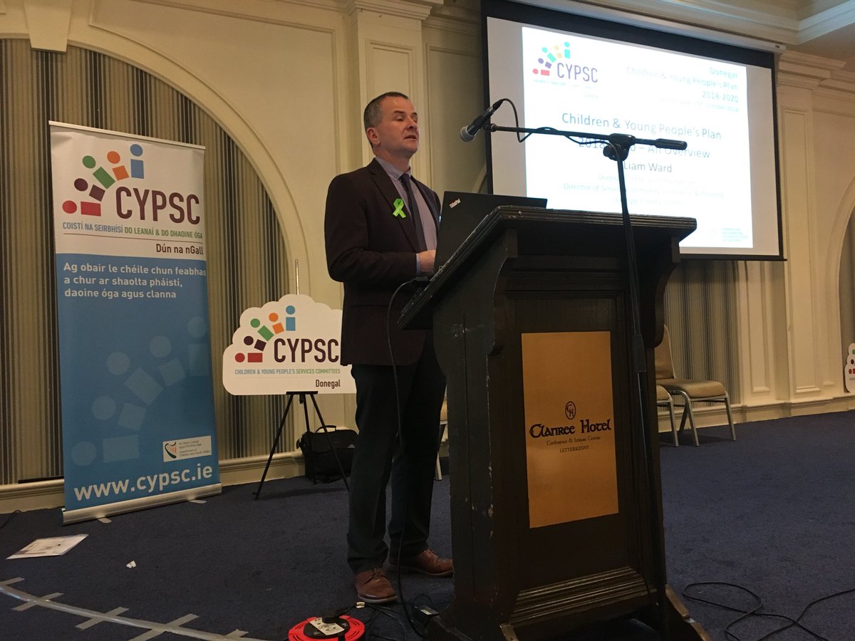 CYPSCDL's tweet photo. @CYPSCDL Deputy Chair Liam Ward of @donegalcouncil provides an overview of our Donegal Children and Young People’s Plan 2018-2020. #CYPSCDL https://t.co/nlU7r4iYnl