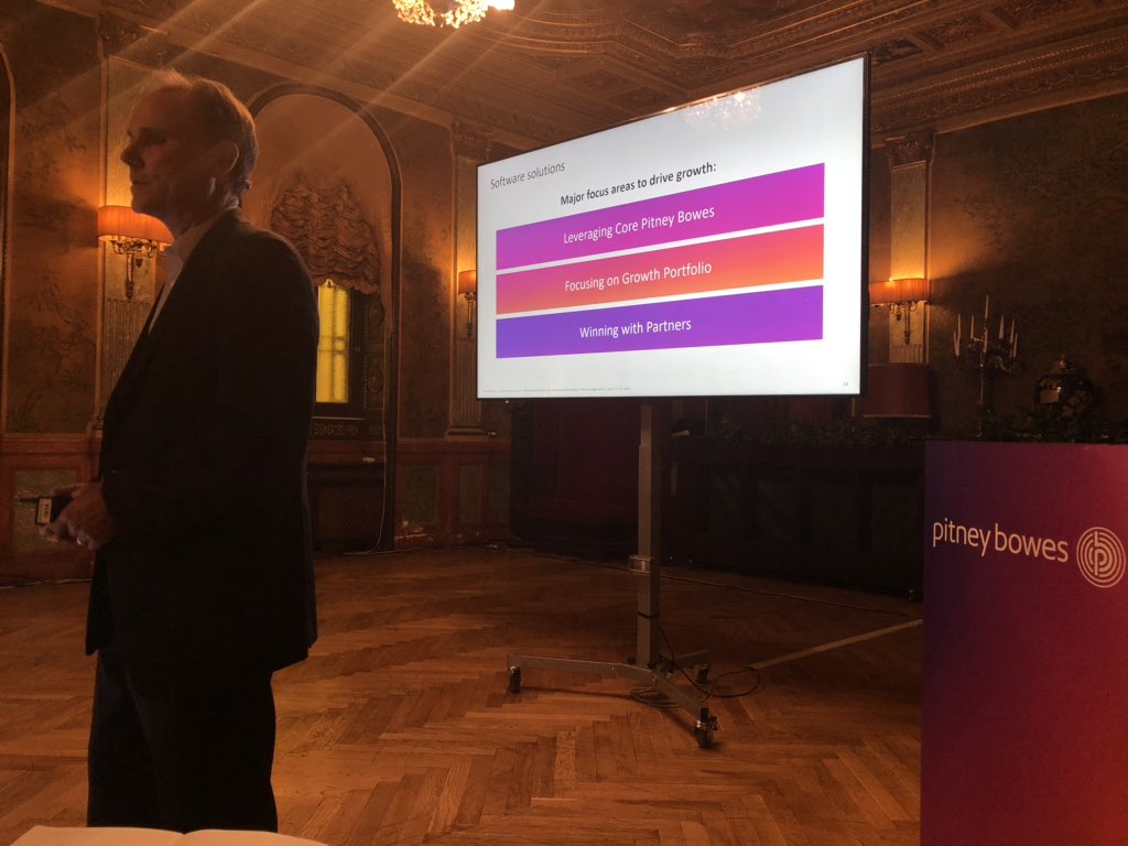 jeffwinter1's tweet photo. Greg van den Heuvel - COO - @PitneyBowes software - shares our strategy with leading industry analysts in Rome at our annual summit. #everythingisaddressable #Data https://t.co/6dXoQCbe0T