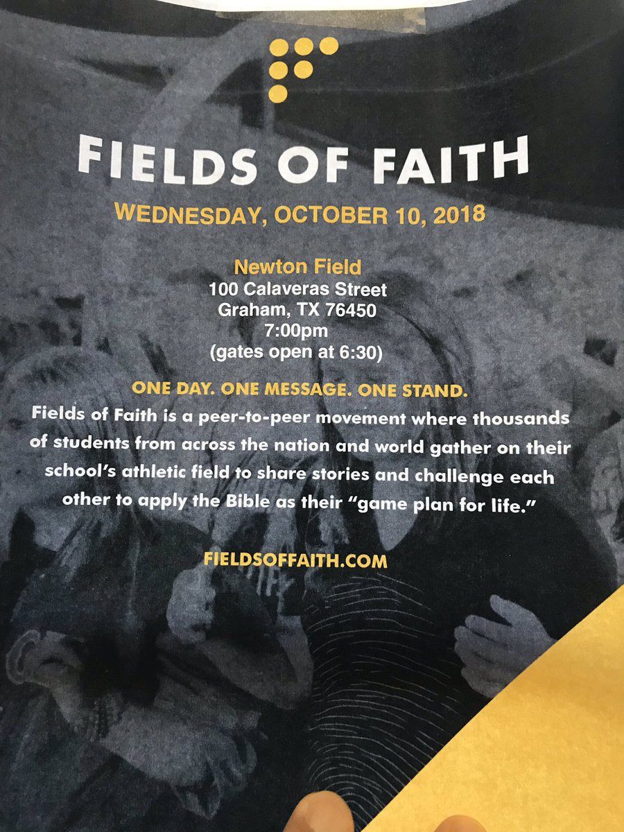 Fields of Faith tonight at 7:00! Gates open at 6:30. #Grahamfca