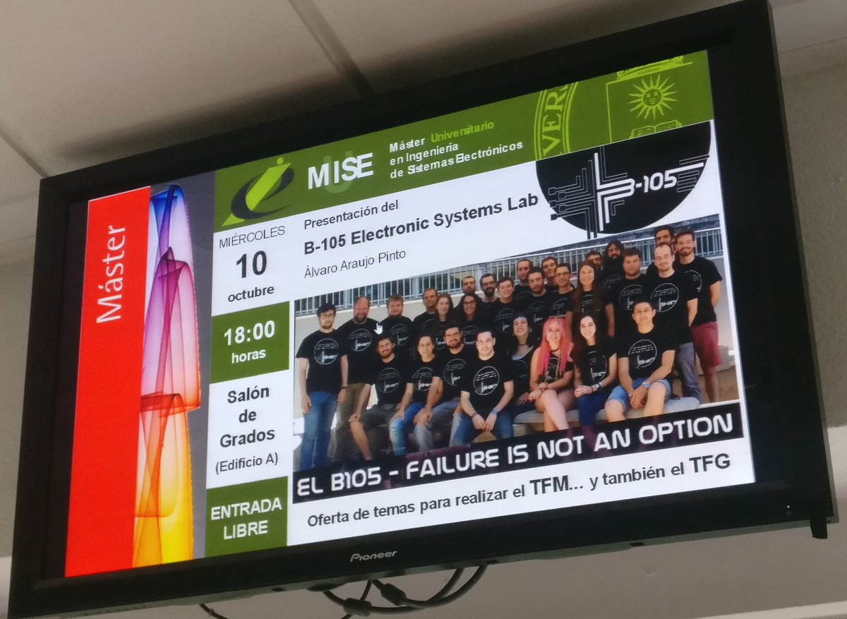 elb105's tweet photo. Hoy a las 18:00 presentación de nuestro grupo #B105 a los alumnos del #MUISE en el salón de grados de @telecoupm. Pasaos para conocernos mejor y ver temas para vuestros #TFM! @La_UPM @dat_etsit https://t.co/PUgn7OEANk