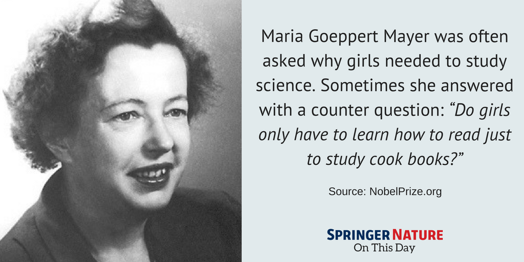 wise_itesmty's tweet photo. #WomengineerWednesday les damos a conocer a la física teórica Maria Goeppert-Mayer, en concreto, ella calculó la probabilidad de un electrón de emitir dos protones (en lugar de uno) mientras se mueve a una órbita más próxima al núcleo. https://t.co/w1YykPnWqz