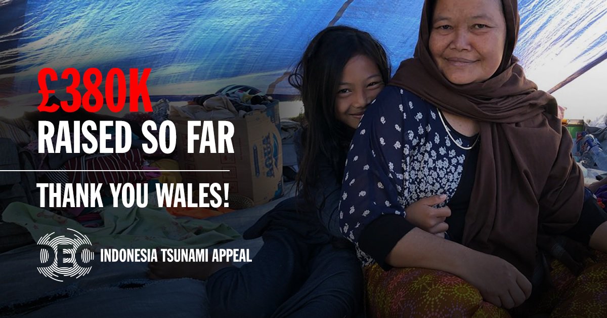 Look at this - amazing! 🙌 A huge #thank you #diolch to all of you who have made donations. We may be a small nation but we clearly have a big heart.  #Wales #Fundraising #Support #IndonesiaTsunami