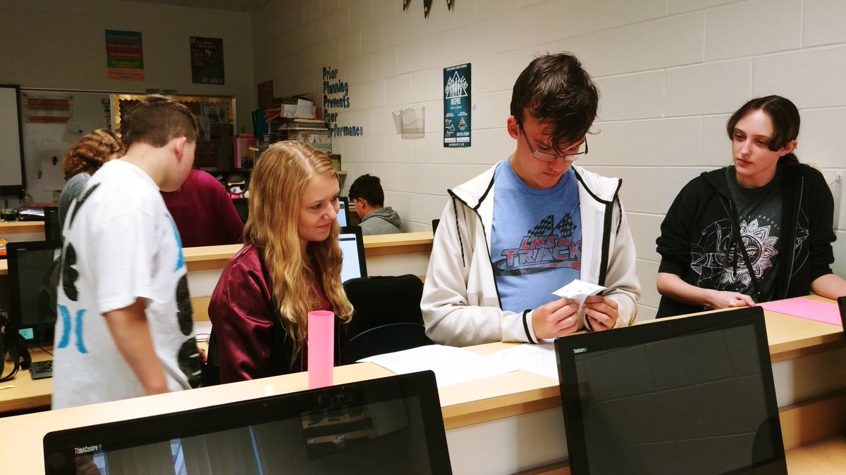 MrsB209's tweet photo. Multimedia students are working hard to solve a Zombie Digital Breakout this morning! #HHSonthemove @Hollistertiger https://t.co/51SQfA4KBw