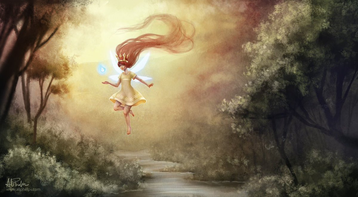 We asked Creative Director @patrick_plourde for some of his favorite fan art - he provided this beautiful painting from artist @aliphelpsart (more of her work here: aliphelps.com). Share your artwork with #ChildofLight and we might send you a free Switch code!