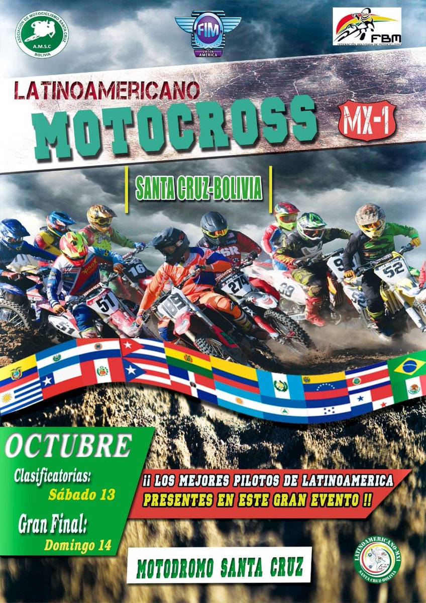 Campeonato Latinoamericano de MX1, Santa Cruz – Bolivia, 12 al 14 de Octubre de 2018. fim-latinamerica.com/w/campeonato-l…