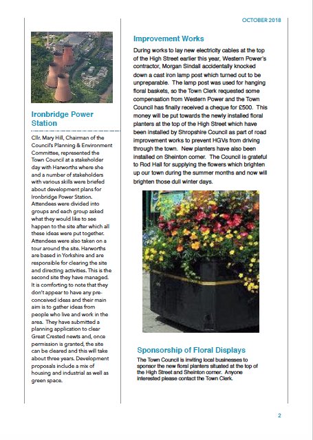 Here is Much Wenlock Town Council's latest newsletter.