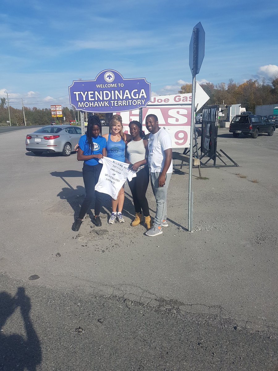 KIPCanada's tweet photo. Very happy to be arriving at the Mohawk Territory of Tyendinaga but sad the @JessicaReidFEAT will be losing our #Mentor and #Youth who traveled from #Toronto to show support for #FeetforFEAT. It is a testament to the importance Jessica has made in their lives https://t.co/VcoQO2Neai