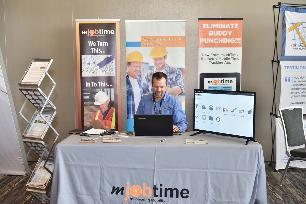 We hope you joined us at Foundation 2018.
Reece Jordan hard at work showing you why mJobTime is Construction's most advanced Mobile Time Tracking Software .