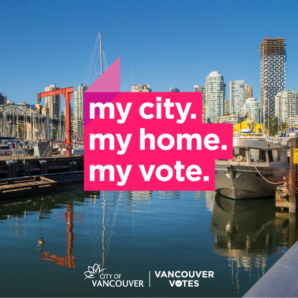 VPL's tweet photo. Get out and vote in the @CityofVancouver election! Vote early from Oct 10 to 17, 8am - 8pm, or cast your ballot on election day, October 20, from 8am - 8pm. 

See who’s running, find a voting place near you, and Plan Your Vote in advance at https://t.co/akKyoBVEeI #VancouverVotes https://t.co/TnlvVMbYyk