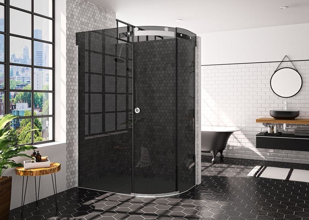 We love the New York loft look 😍 create this in your bathroom with @merlynshowering 10 Series range. Smoked black glass or clear?? Comment what you think? 🧐 . . . #bathroomdecor #bathroom #bathroomdesignideas #bathroomdesign #instastyle #loft #tiles #trends #trends2018