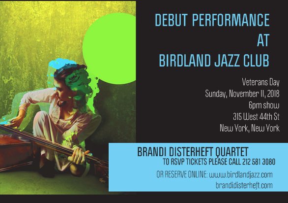 Birdland Jazz Club Performance Nov. 11 2018 6pm. NYC <a href="/birdlandjazz/">Birdland Jazz Club and Theater</a>