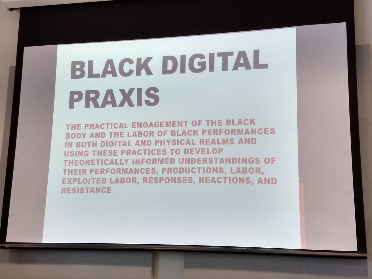 sarah_stang's tweet photo. @KishonnaGray's definition of black digital praxis #goingliveMTL #AoIR2018 https://t.co/tXbJDBwBLz