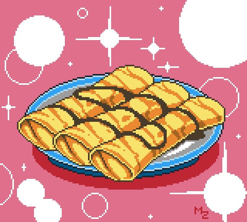 metalzebra_'s tweet photo. Ou yeah my favourite dessert. Here in the northern Spain we call it Frixuelos. It's basically crepes with liquor but... Omg...
10 - Dessert
#octobyte #octobit #pixelart #aseprite #color #retro #dessert https://t.co/74FvsQ9NFS