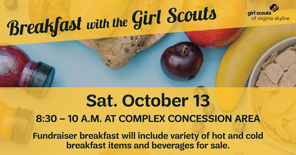 Girl Scouts are cooking everyone breakfast on Saturday (10/13) <a href="/RoanokeGoFest/">Go Outside Festival</a> - Don't miss the bacon &amp; eggs for a good cause! Starts at 8:30am.

<a href="/girlscouts/">Girl Scouts</a> @GSofVASkyline #roanokegofest facebook.com/events/1937779…