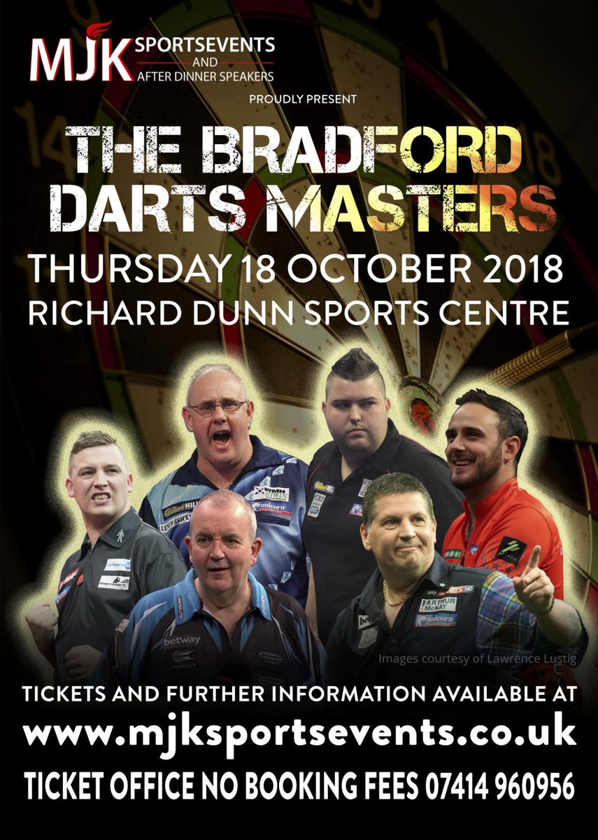 mjksportsevents's tweet photo. 🎯 THE BRADFORD DARTS MASTERS - BIGGER THAN EVER BEFORE! 

⚡️ He may be retired, but we know @PhilTaylor is coming to Bradford to win the Bradford Darts Masters 2018! 

🎟 Please click on the link for full event information - https://t.co/Hu9hcjK8OU #BDM2018 #LoveTheDarts https://t.co/16MutjBXXV