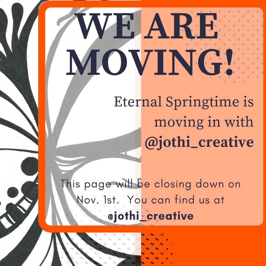 EternalSpringCA's tweet image. We are moving! As of Nov. 1st, this account will no longer be here! Catch us at @jothicreative !!
