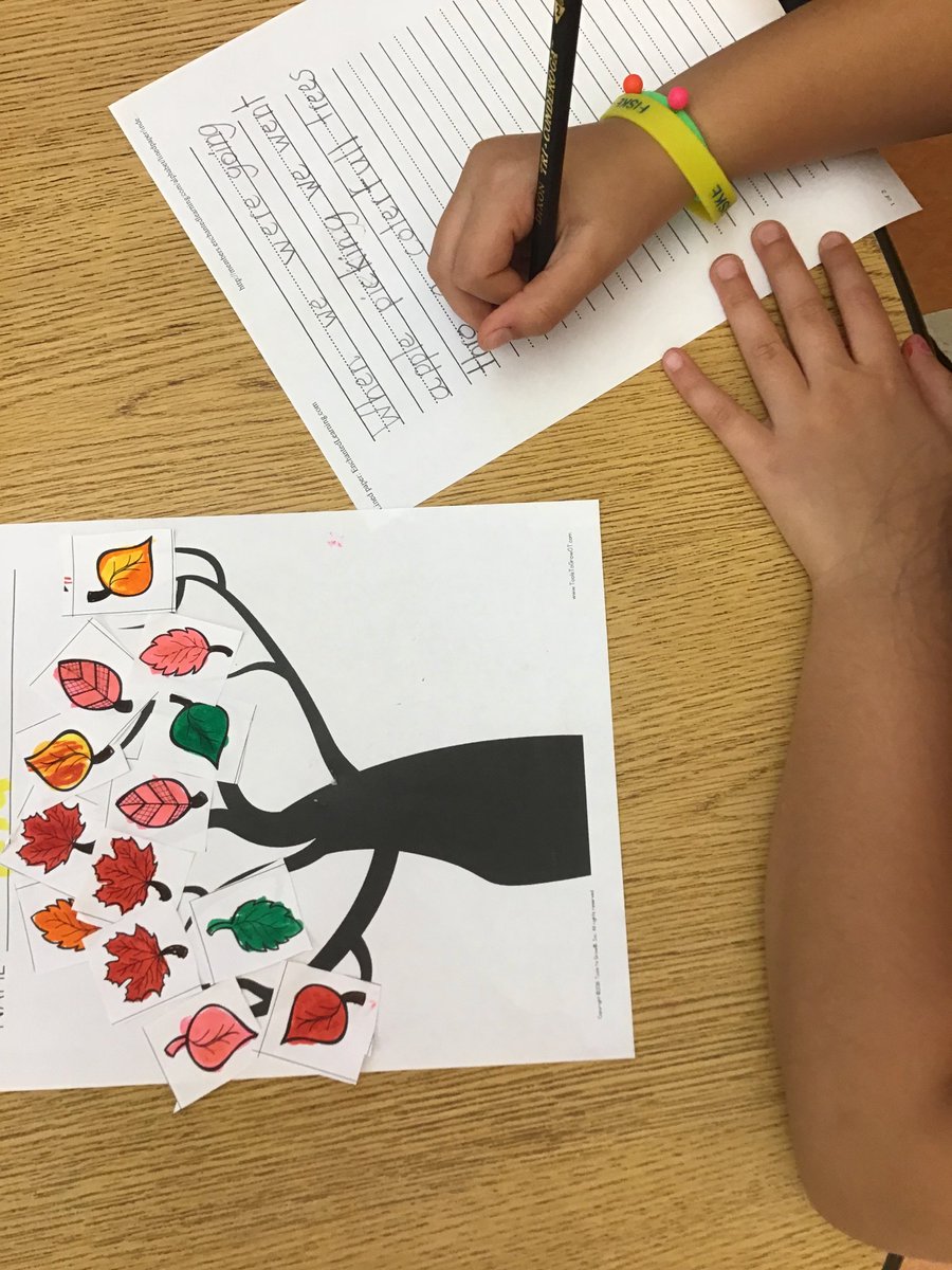 Fiske_OT's tweet photo. Fall OT activities are some of our students' favorites! Today we "bobbed" for apples, strengthened our hands by "apple picking" with pompoms, made fall trees, and wrote fall stories! @FiskeSchool https://t.co/zXpmX4zS4c