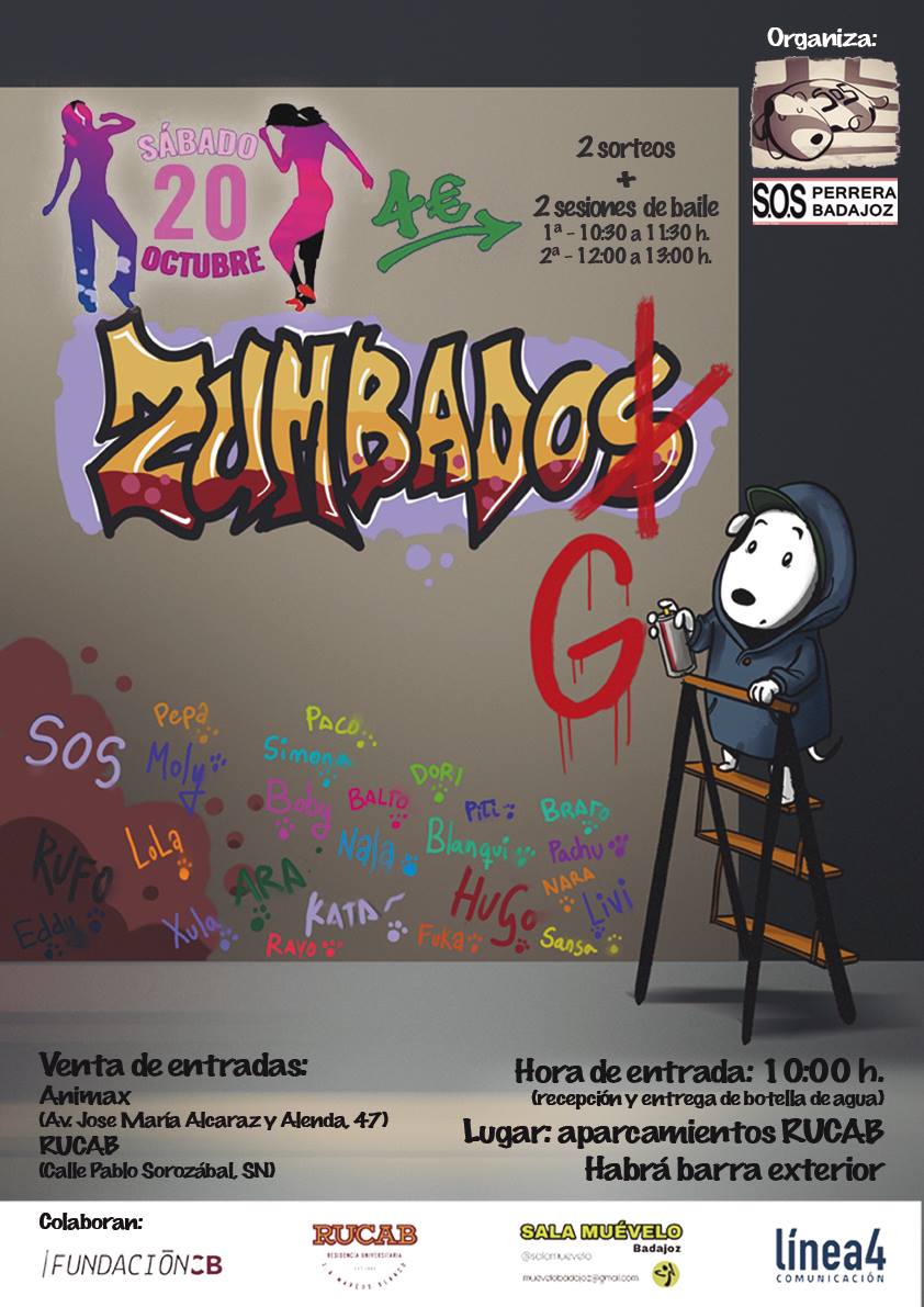 sosperrosbdjz's tweet photo. Muévete por los animales, muévete en nuestro ZUMBADOG
El SÁBADO 20 de OCTUBRE hemos organizado un taller de Zumba en los aparcamientos de la RUCAB #Badajoz
Anímate, pásalo bien a la vez que realizas un acto solidario en favor de los peludos más necesitados de SOS Perrera Badajoz https://t.co/Xv2vPxvbmZ