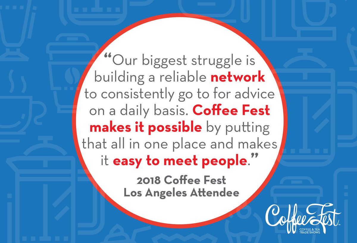 CoffeeFestShow's tweet photo. Networking is one of the top reasons why people attend Coffee Fest. https://t.co/g4wYf5UgHn #coffeefest #coffeefestny #coffeefestla #coffeefestindy #cafeowner #barista #roaster #restauranteur #coffeebuyer #restaurantowner #manager #nycoffee #indycoffee #lacoffee #b2bcoffee https://t.co/6Xk1XIEBSZ