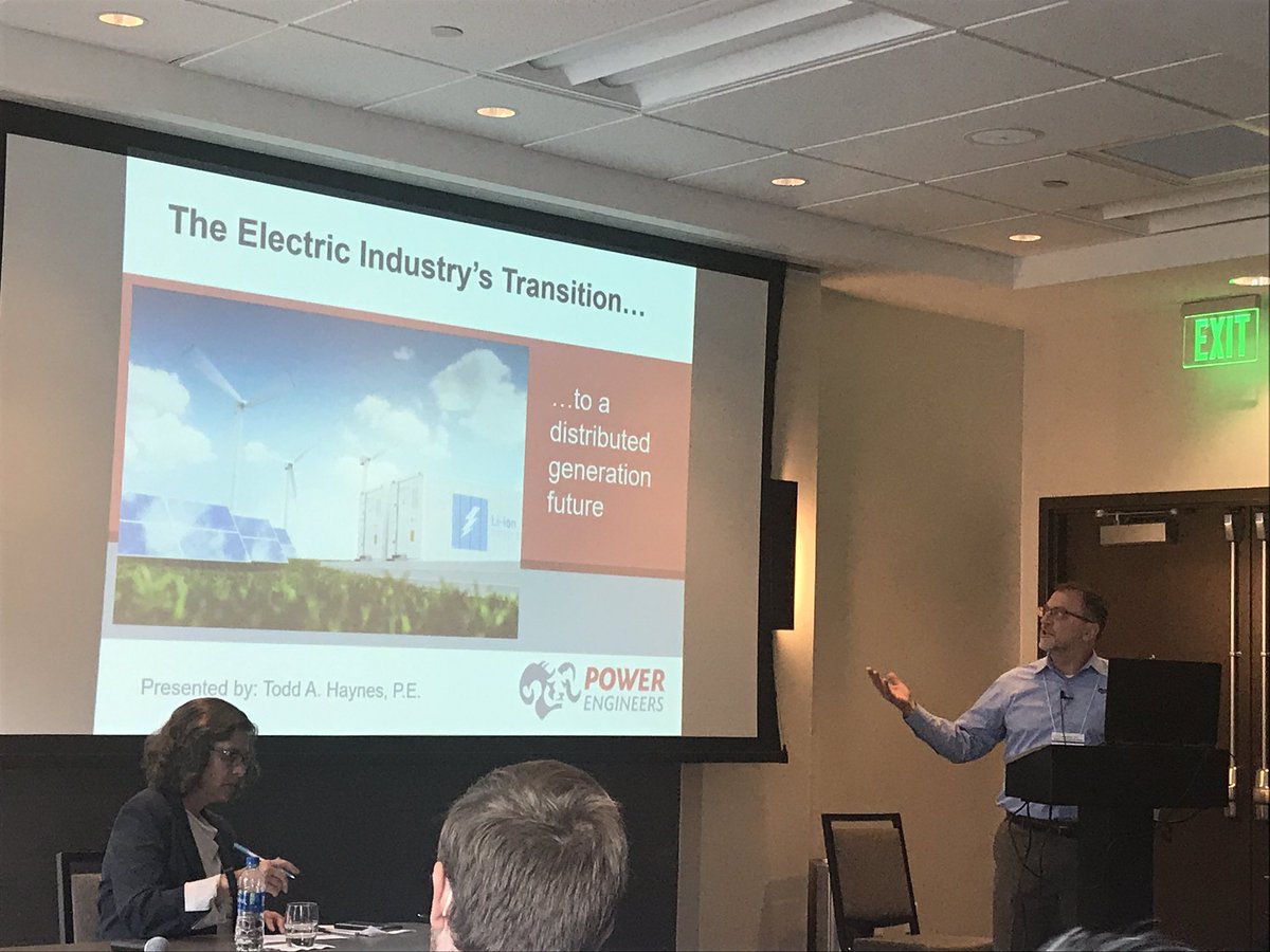 PWREngineers's tweet photo. #TodayAtPWR our Todd Haynes is speaking at the @SunValleyInst and Warm Springs Consulting conference on #microgrid, Storage, and Smartgrid, explaining the challenges and opportunities of distributed energy resources. #DER https://t.co/zcKjnPIPap