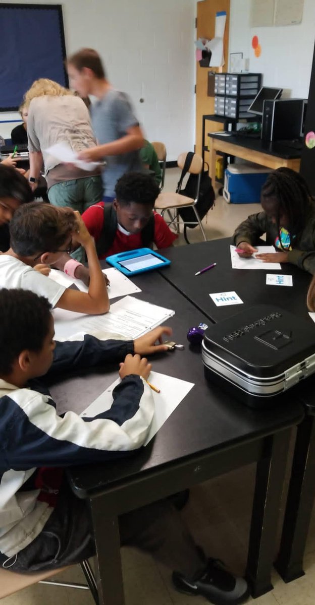 mrssilvers1's tweet photo. Got some math therapy in this week doing a #breakoutedu with 7th graders 💙 #somuchfun #MGgators @HeelsFan523 @BlissCyndy @aredd21 https://t.co/taBmRBAq7u