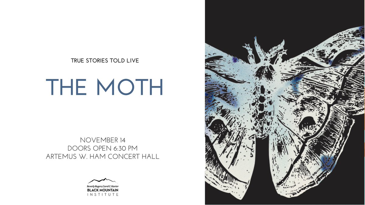 BlackMtnInst's tweet image. On November 14, @TheMoth is coming to Las Vegas for the very first time. Join us for this evening featuring five extraordinary storytellers. To quote @joshuawolfshenk, "Moth stories can get really, really, really real." Get tickets: purchase.tickets.com/buy/TicketPurc…