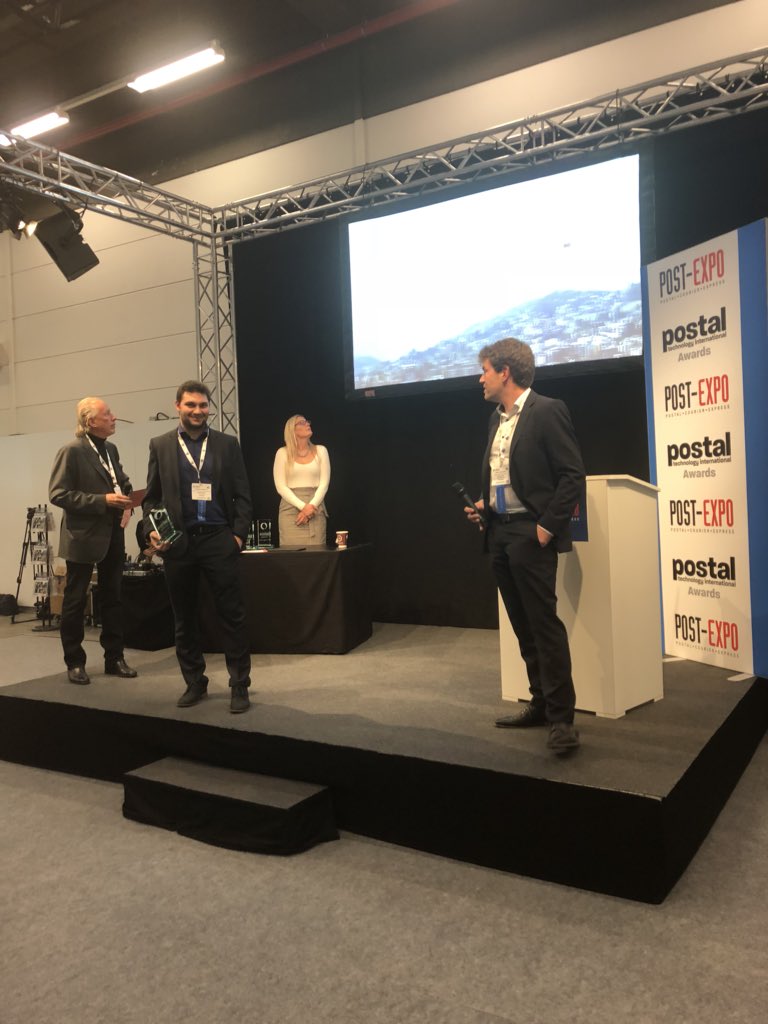 niczyl's tweet photo. Congratulations to @unmanned_life partner @swisspost for winning another #innovation award at #PostExpo18 https://t.co/4PRMUvJ6qR