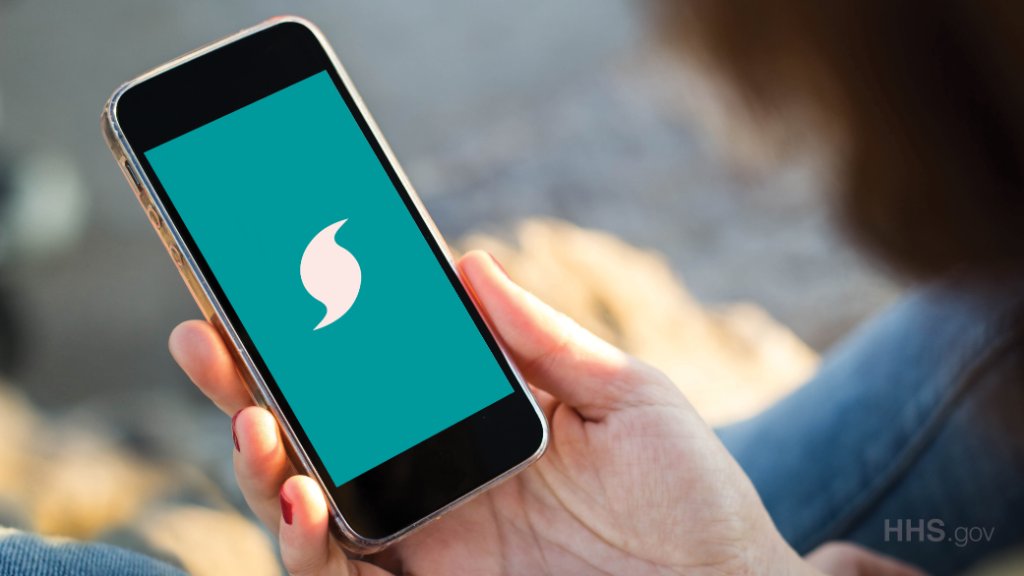 Hurricane graphic on cell phone screen