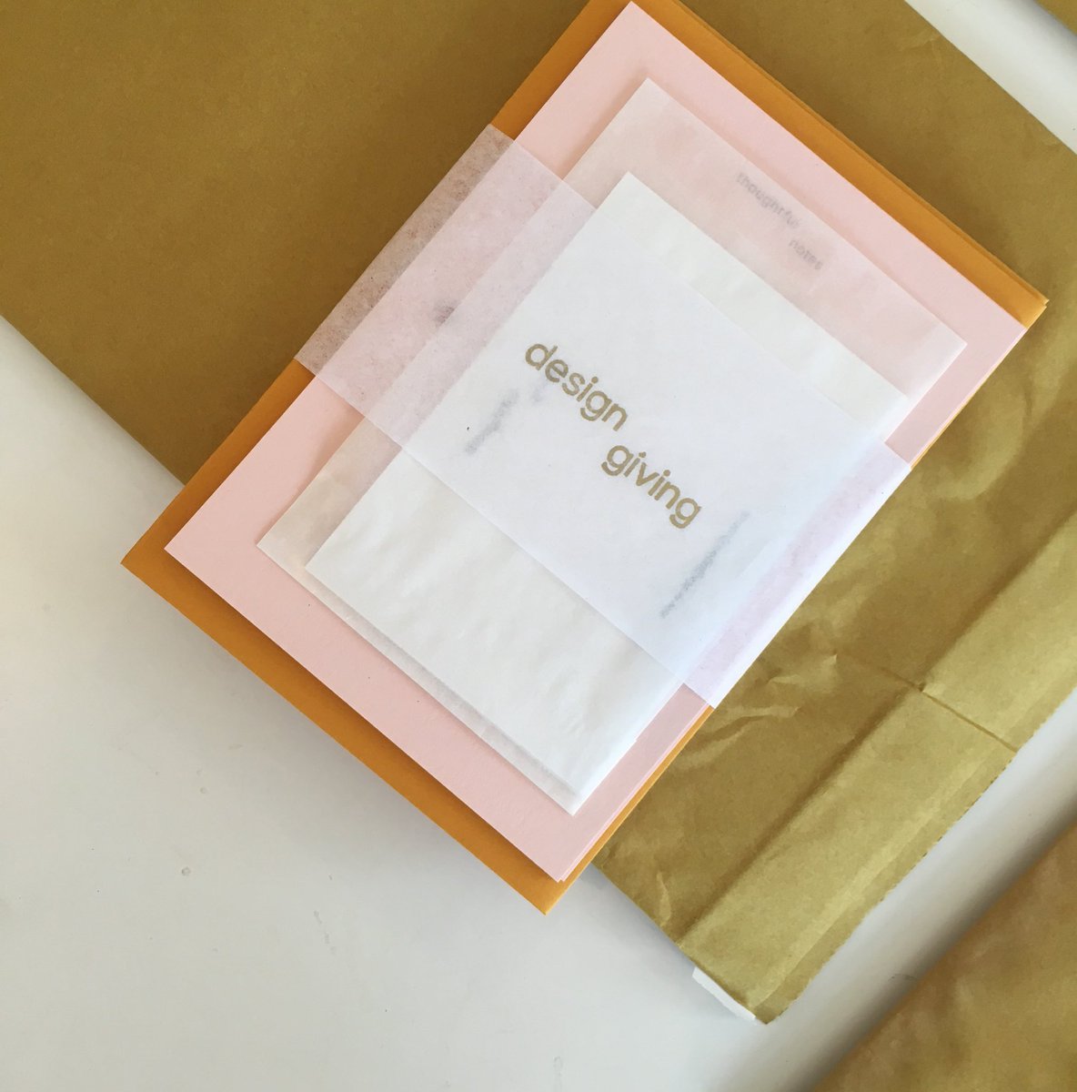 DesignGiving's tweet photo. Our #thoughtful notecards arrived today, and now all packed up ready to be posted to our @kickstarter backers ๐๐๐
#designgiving #stationery #foil https://t.co/ggw16dLUGV