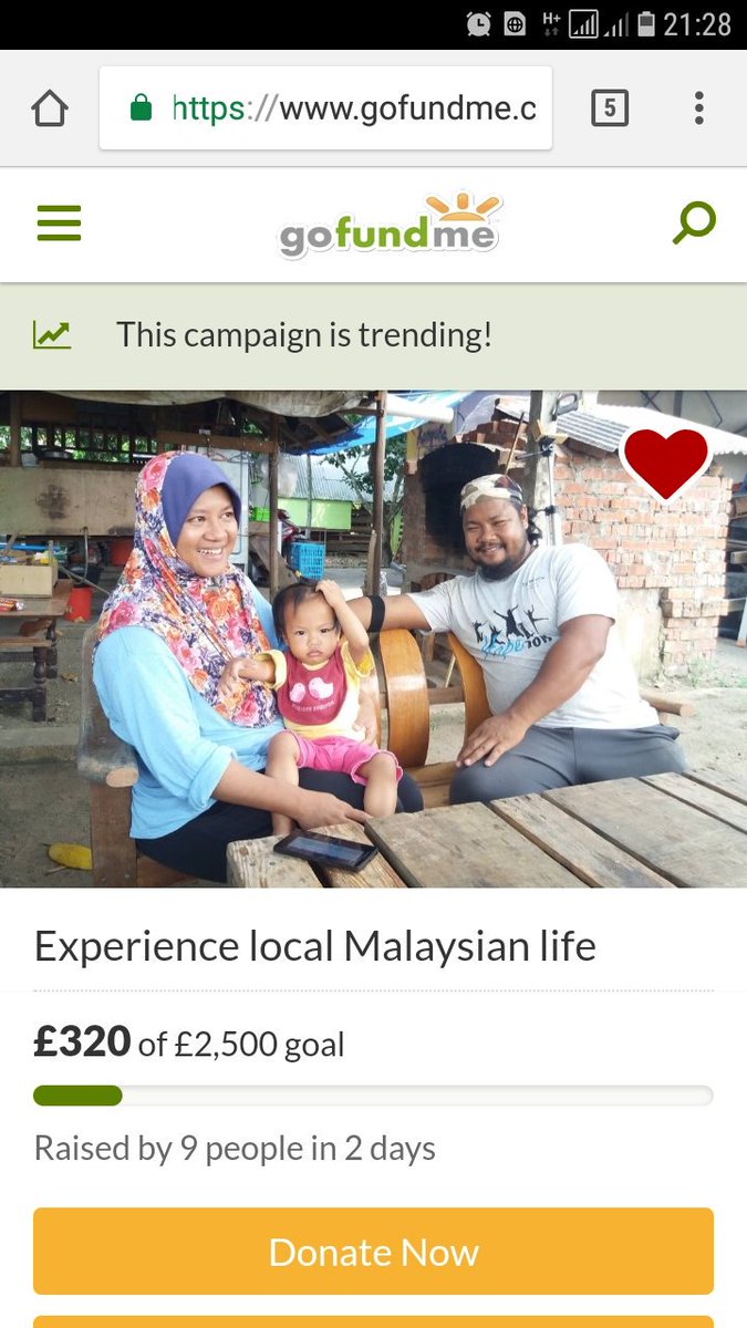 zakibilut's tweet photo. More than 10% from the target achieved.
Still needing your help to pass it on and keep the momentum..to keep the passion alive.

#gofundme #workaway #couchsurfing #airbnb #helpx #backpacker #withlocals #warmshowers #homestay #treehouse #lowcarb #foodporn #food #crowdfunding https://t.co/GoYAQhKGAV
