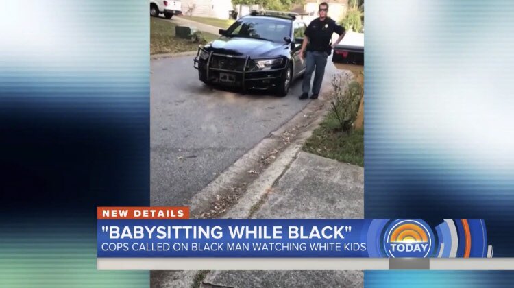 shomaristone's tweet photo. Georgia woman calls police on black man baby-sitting 2 white kids.
“In 2018, prejudiced people exist. We are still being judged, we are still being discriminated against.”  -Corey Lewis, Baby-sitter. #BabysittingWhileBlack #CoreyLewis
https://t.co/nzMLGePXLk https://t.co/qDmXRPMccp