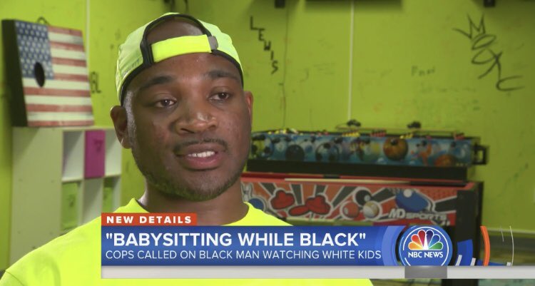 shomaristone's tweet photo. Georgia woman calls police on black man baby-sitting 2 white kids.
“In 2018, prejudiced people exist. We are still being judged, we are still being discriminated against.”  -Corey Lewis, Baby-sitter. #BabysittingWhileBlack #CoreyLewis
https://t.co/nzMLGePXLk https://t.co/qDmXRPMccp
