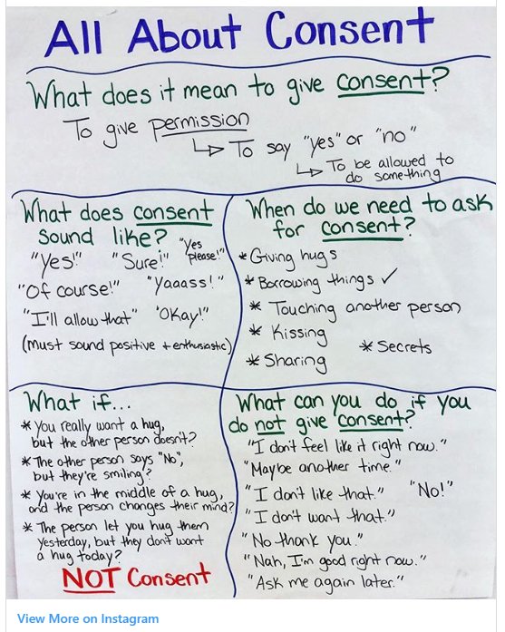 PoliticsK12's tweet photo. How one teacher explains consent to her 3rd grade students; what do you think, parents? https://t.co/UaNAJ8h15i https://t.co/uh5lDlCyvc