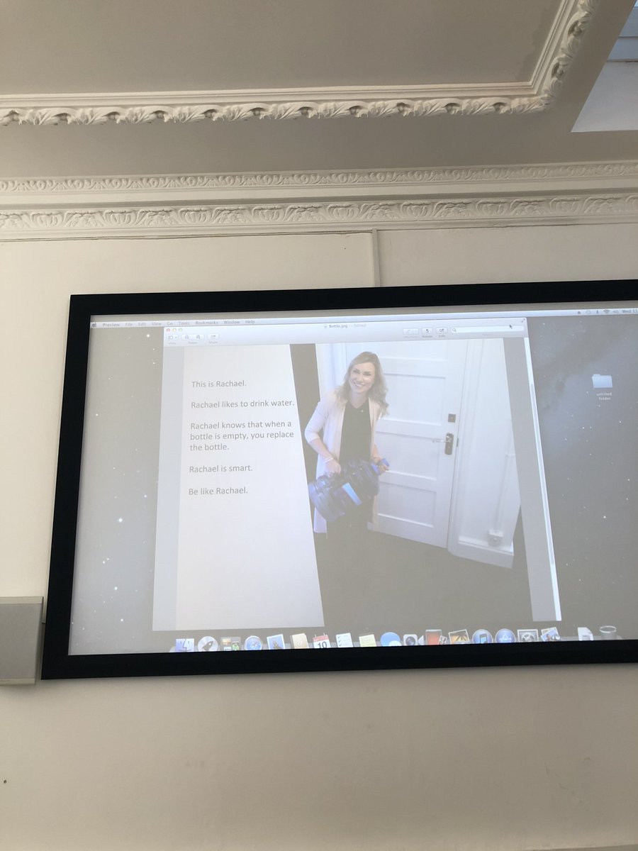 RachaelHaineLaw's tweet photo. So I always seem to replace the water (and then moan that everyone leaves it empty) so today I was snapped in the process and put on the big screen in reception as part of team training 😂 #rachaelissmart #belikerachael #hydrateme https://t.co/MacbpX0Mcy