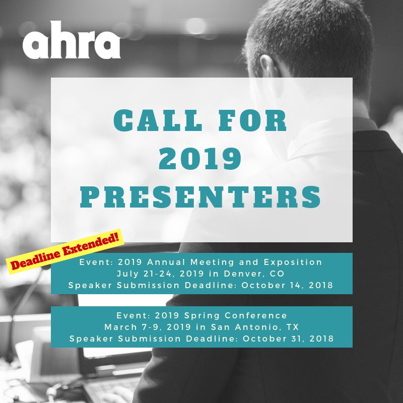 ahraonline's tweet photo. 2019 could be your year to share your industry expertise to the most active and committed members of the profession as an AHRA presenter – but you have to apply! Hurry before the applications close! https://t.co/xrpBXILWtI #Radiology #CallforPresenters #Healthcare #Leadership https://t.co/rwKOUGUu3F