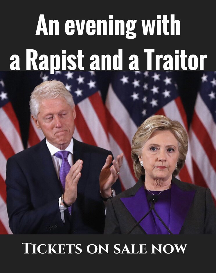 Crusader7771's tweet photo. @LiveNation @HillaryClinton @BillClinton https://t.co/fJJaaM97qF