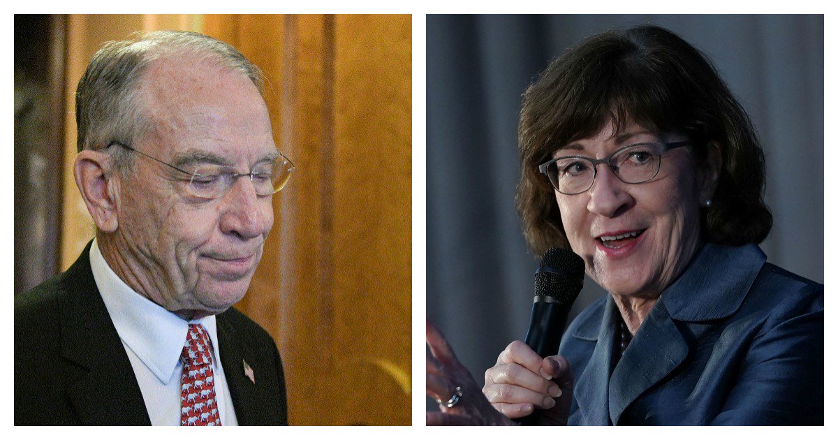 DailyCaller's tweet photo. Grassley Vows To Defend Collins’ Kavanaugh Decision By Matching Donations Raised Against Her https://t.co/pfl0IC5Si9 https://t.co/M1dwDlYLTo